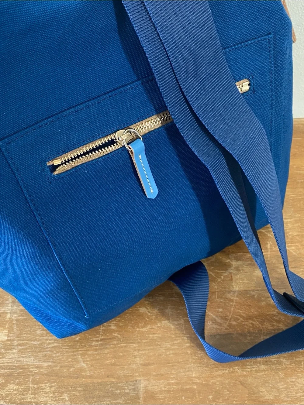 Dooney and Bourke Pickleball Sling Bag French Blue Leather and Canvas
